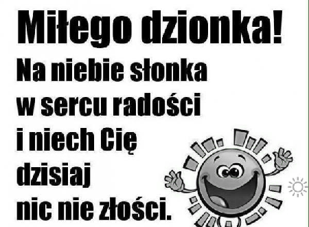 Słońce z życzeniami Miłego Dnia